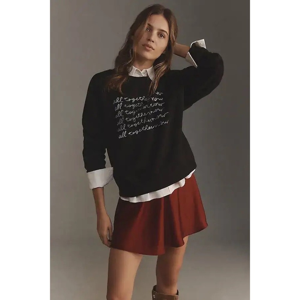 Maeve by Anthropologie Sweatshirt, Black, XXS, Excellent, $88